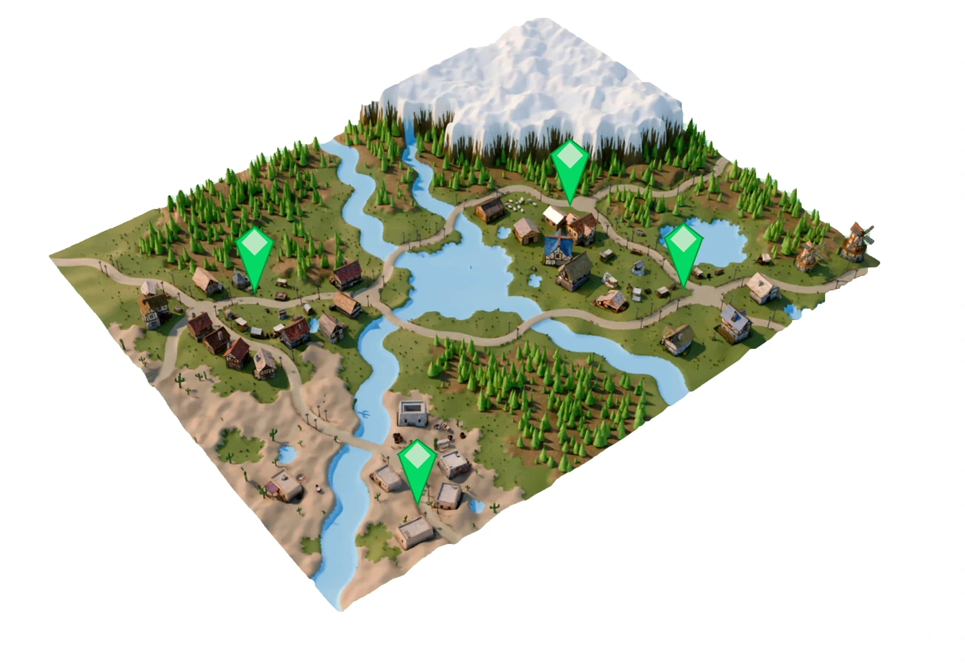 Input reference: an illustrated medieval village from WorldClaw Figure 9
