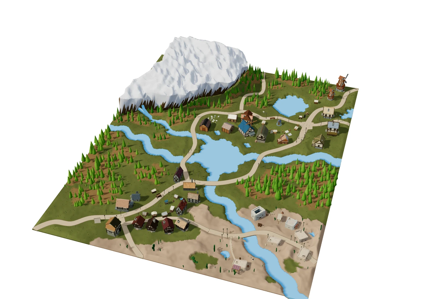 Delivered village from a camera rotated left